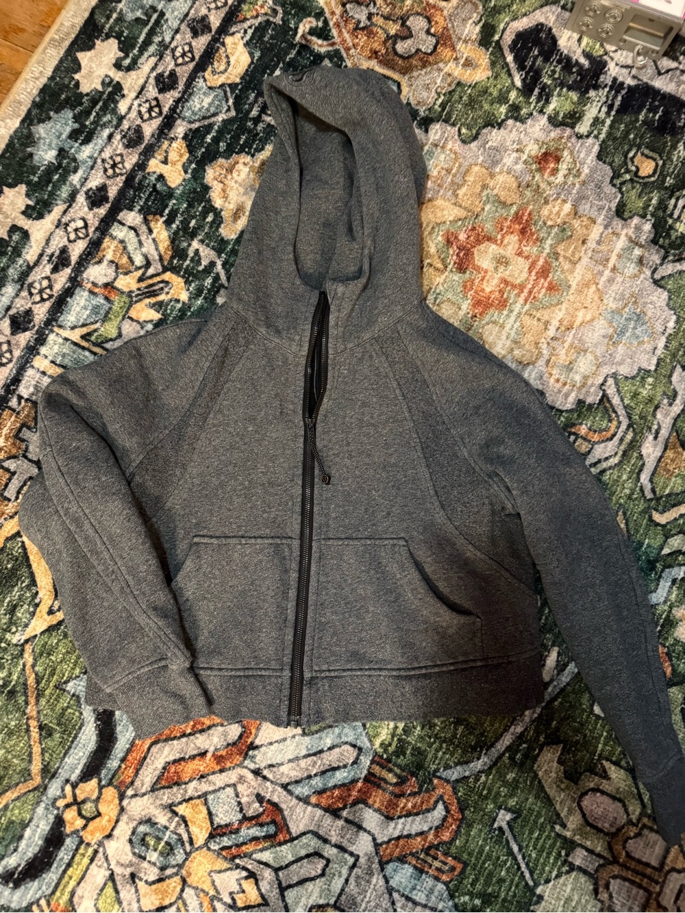 Women's Gray Hooded Zip-Front Lululemon Scuba